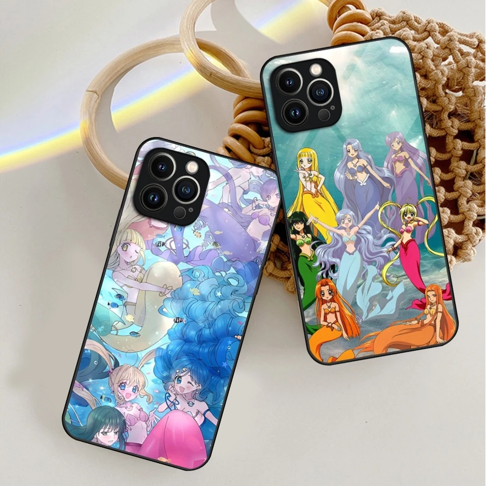 Mermaid-Melody Phone Case For iPhone 16 13 15 14 12 11 Pro XS Max Plus Mini X XR SE2020 Tempered Glass Coque