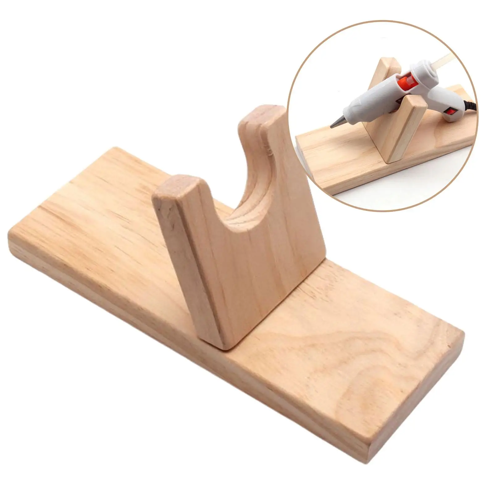 Madeira Hot Glue Gun Holder Stand Tools Storage Bracket Craft Room Organizer Machine Base 20x8cm