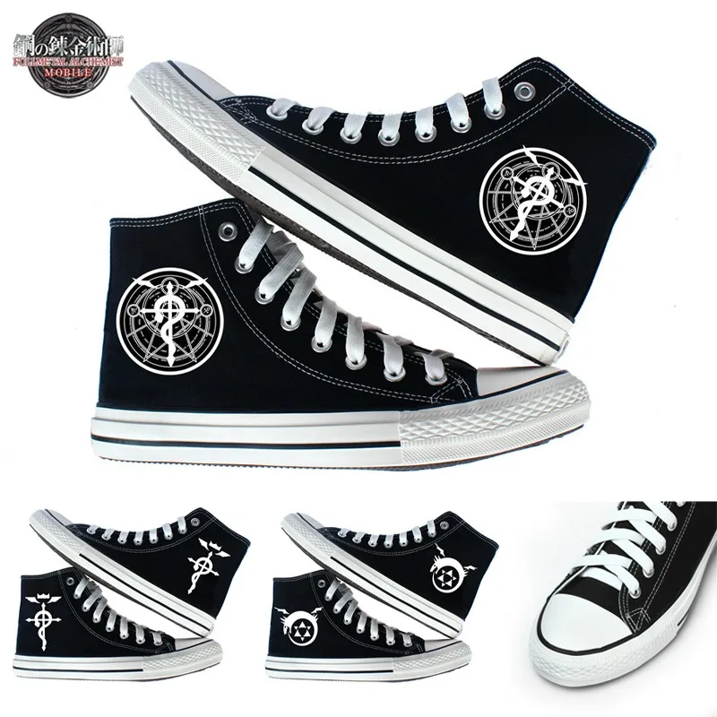

Anime Fullmetal Alchemist High-top Canvas Shoes for Man Women Cartoon Edward Elric Casual Shoes Fashions Streetwear Canvas Shoes