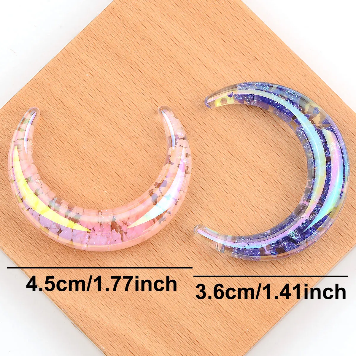 3 قطعة 3.6x4.5 سنتيمتر لون عشوائي مزيج القمر شكل noctilucent السلس الاكريليك الخرز عقد دي اي واي سوار مجوهرات هدية اكسسوارات #4