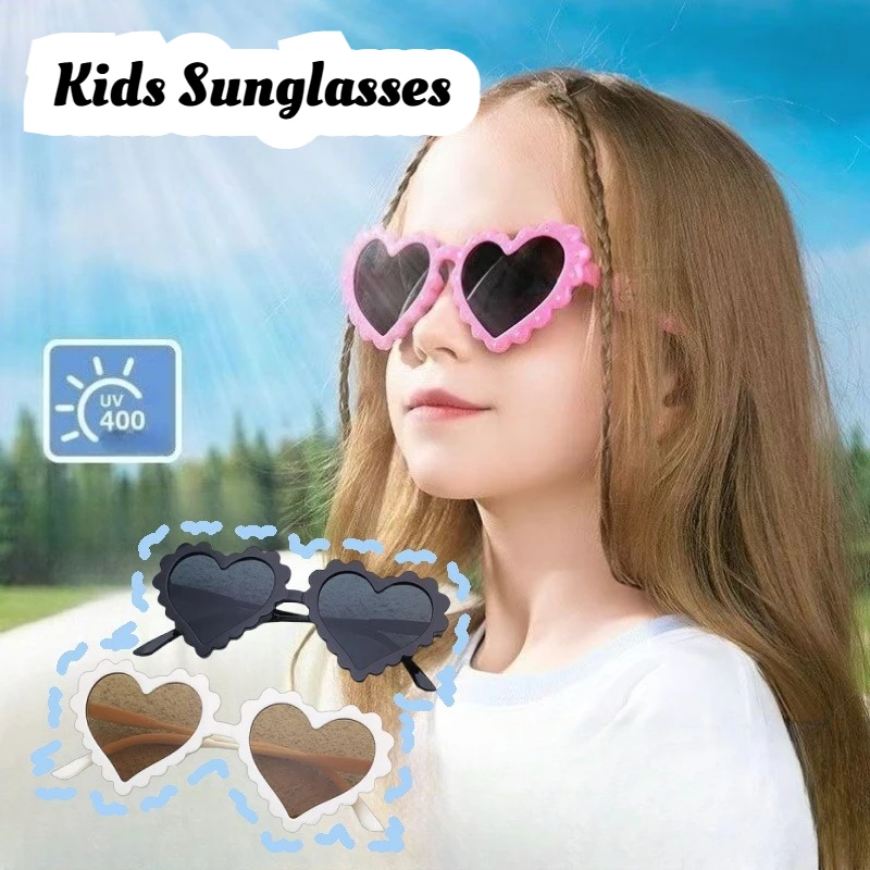 

2025 Children's Love Sunglasses Fashion Baby Sunglasses Premium Sense Sun Shading UV Protection Sunglasses Baby Photo Glasses