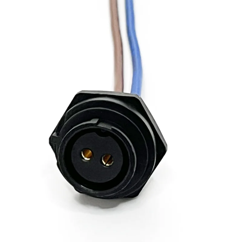 0.2M 14AWG E13 Female front panel mount connector with pre-assembled wires pigtail  2pin panel connector