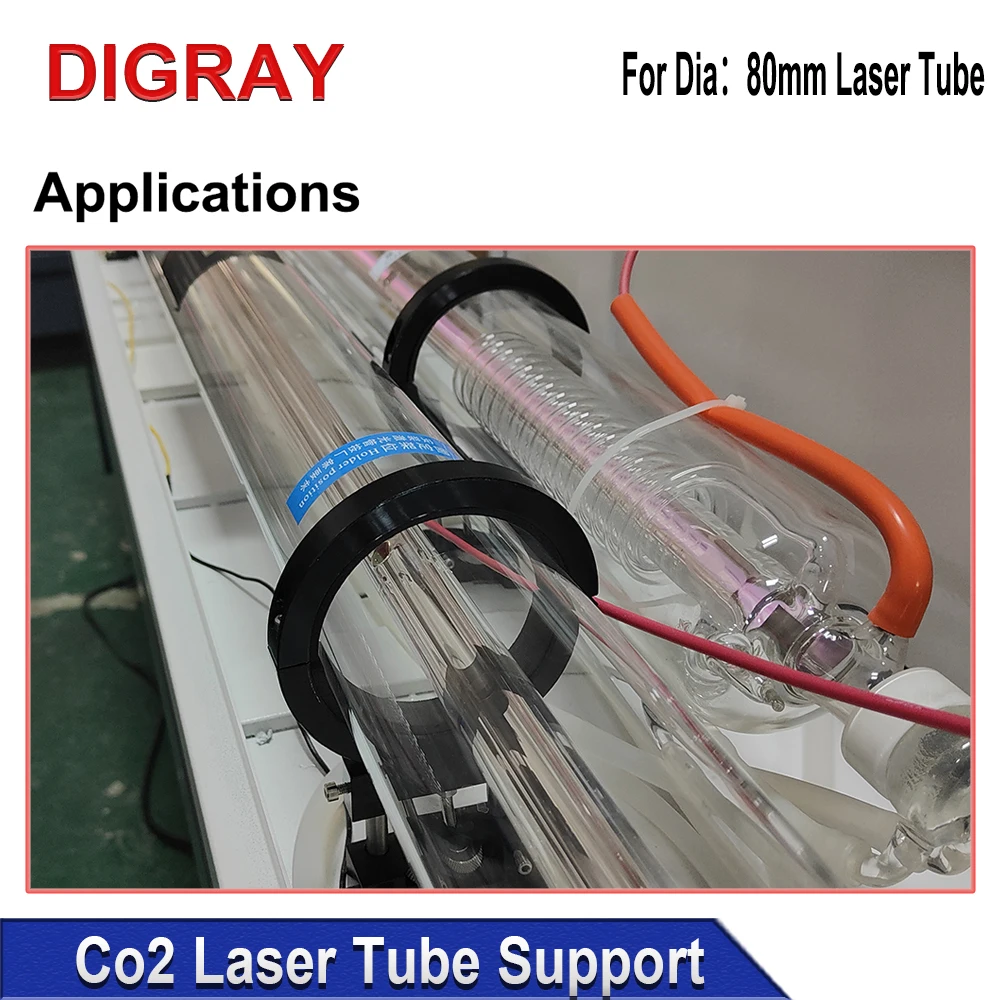 DIGRAY Co2 Laser Tube Stand Support Holder Aluminum 80mm Diameter for 75-180W Laser Engraving and Cutting Machine