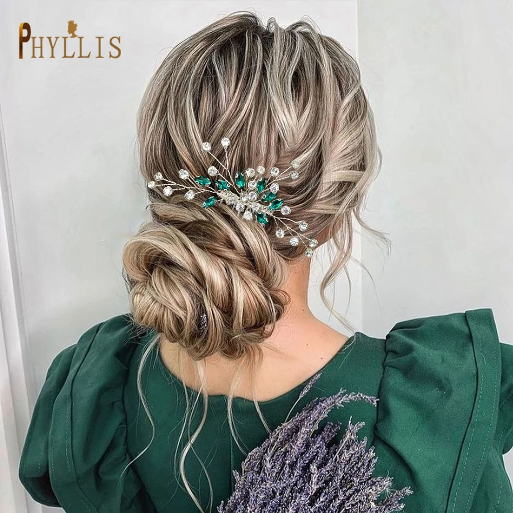 A462 Bruids Haar Kam Kleurrijke Rhinestone Tiara Bruiloft Haar Accessoires Voor Vrouwen Party Bruid Hoofddeksel Gift Hot Koop Hoofdtooi