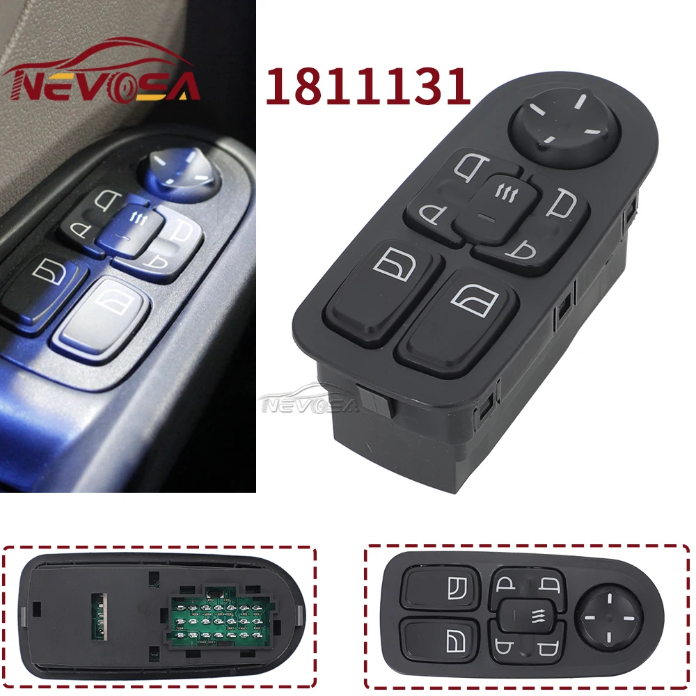 

Главный переключатель управления окном для DAF CF65 CF75 CF85 XF95 XF105 1811131 1693129, кнопка управления стеклоподъемником, передний левый