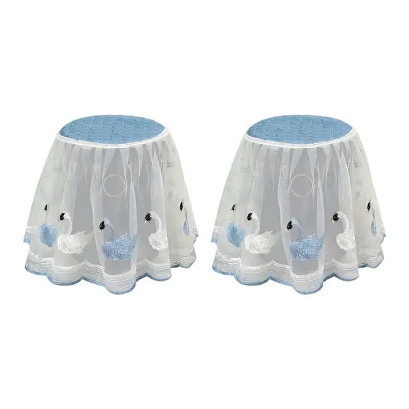 AEE4-2Pcs Oil-Proof Air Fryer Dust Cover Cartoon Lace Fabric 25X25x25cm