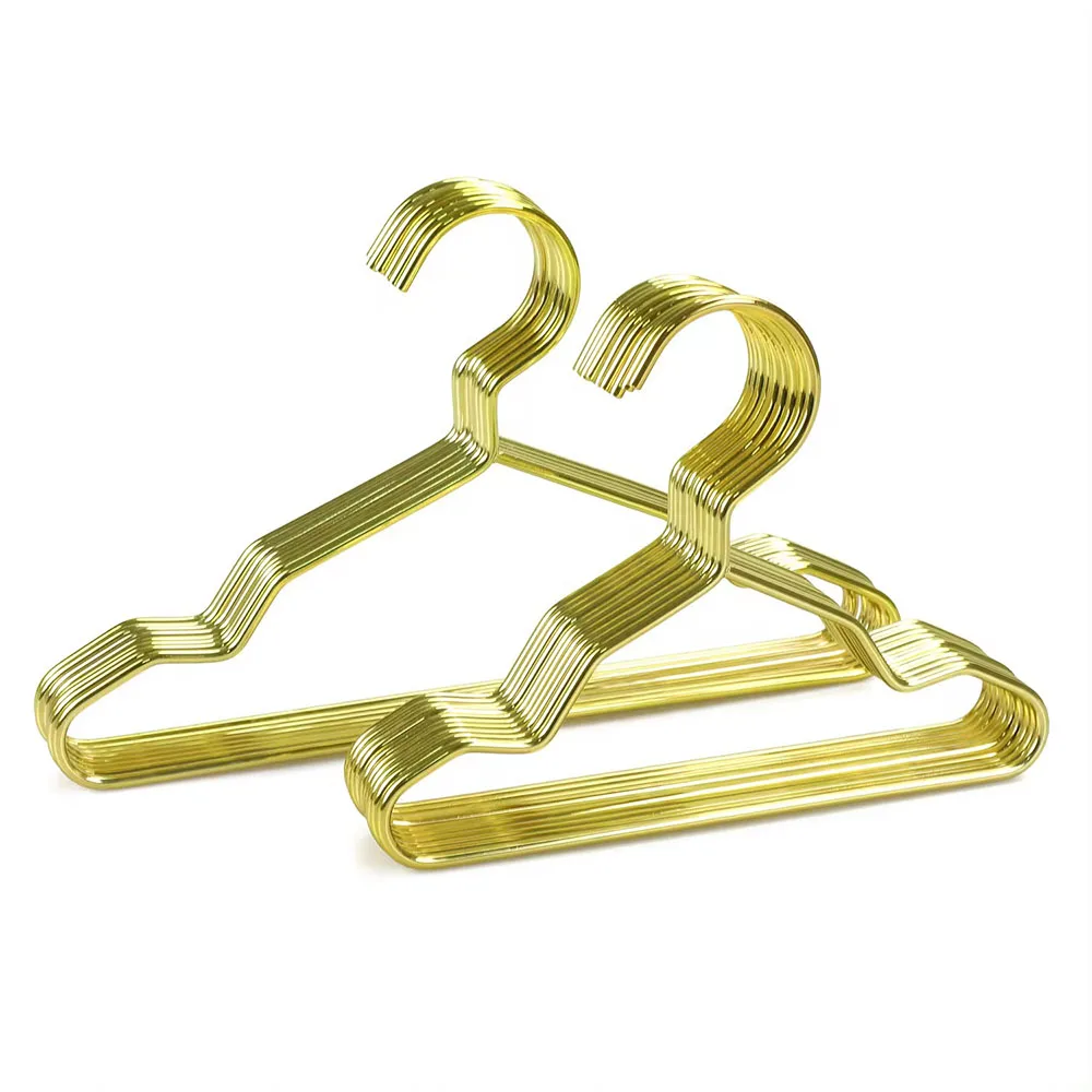 Pet Apparel Dog Hangers Small Metal Clothes Hanger for Teddy  Cat Puppet Doll Pet Store Clothes Support Gold Color Baby Hanger