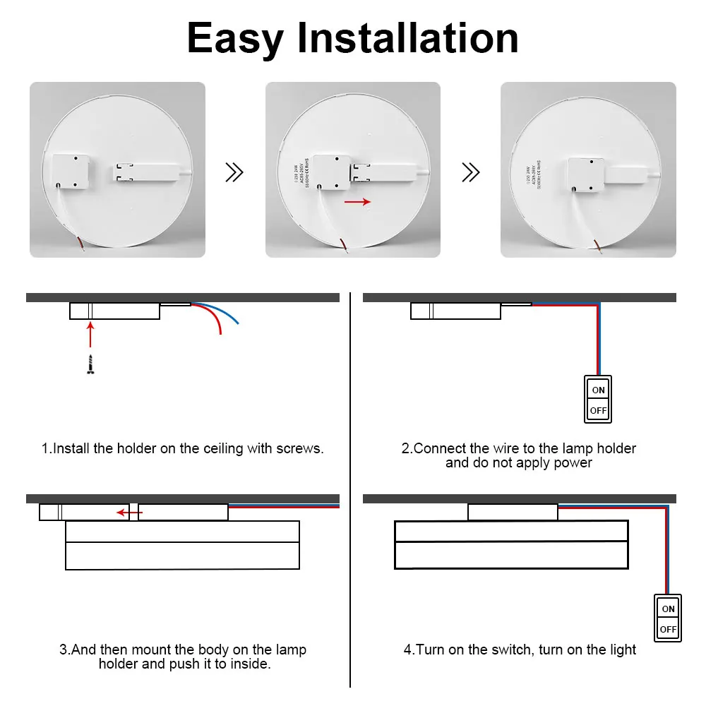 LED-Decken leuchte ultra dünnes Design Wohnzimmer leuchten kalt 6w 9w 13w 18w 24w Leuchte Decken leuchten für Schlafzimmer Küche