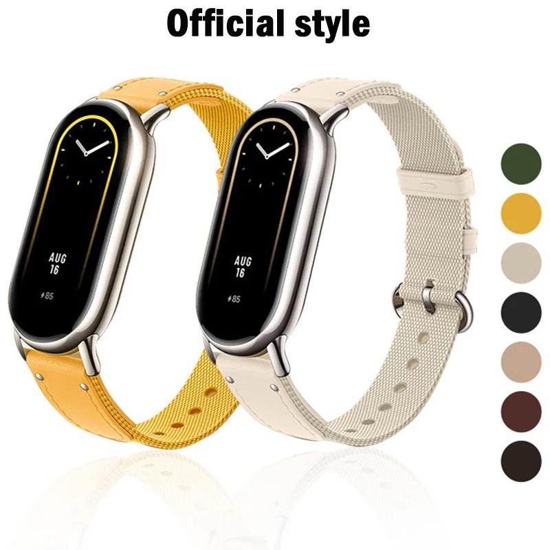 

Original 1:1 Strap for Xiaomi Mi Band 8 -8 NFC wrist Bracelet Nylon+Leather Replacement Miband8 Correa smart Band 8 Accessories