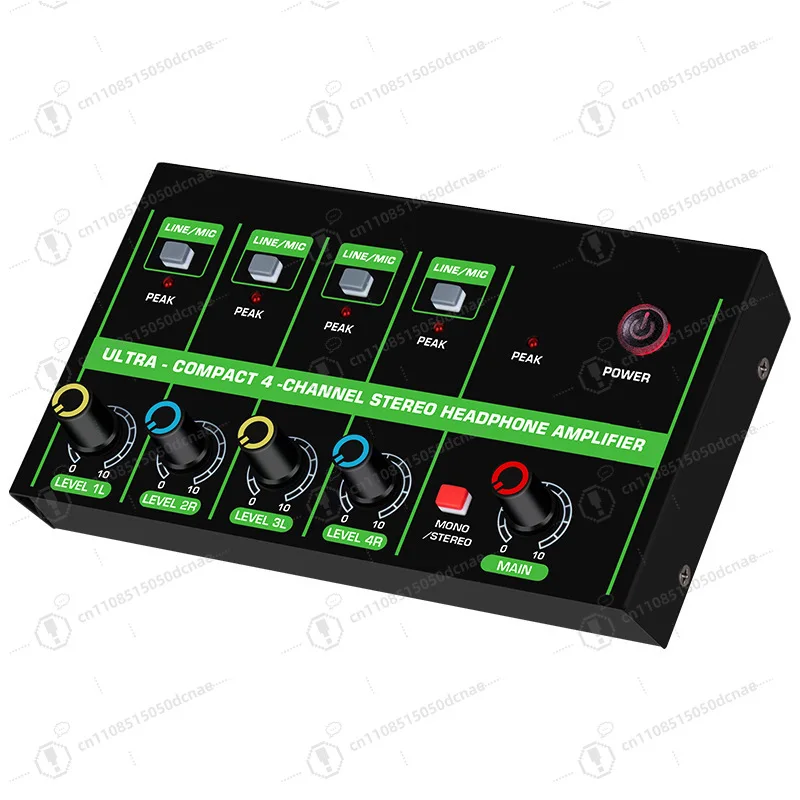 4 Channel Audio Mixer 4 In 1 Out Stereo Small DJ Sound Console Portable
