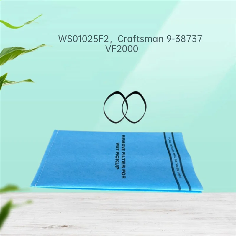 Bolsa de filtro en seco y húmedo AC39-WS01025F2 para aspiradoras Craftsman 9-38737 con bandas de retención, reemplaza VF2000