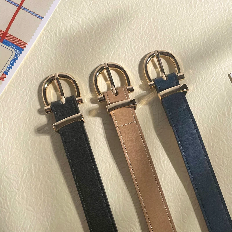2023 frauen Gürtel Neue PU Leder Einfache Metall Schnalle Gürtel Mädchen Kleid Jean Hosen Bund Gürtel für Dame Luxus Designer Marke – Detail 3