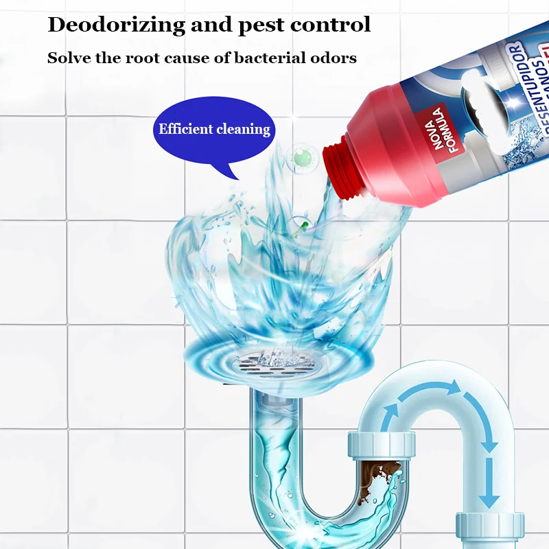 Pipe Dredging Agent Powerful Dissolving Toilet for Dissolving Kitchen Toilet and Floor Blockage Agent for Drainage 500ml