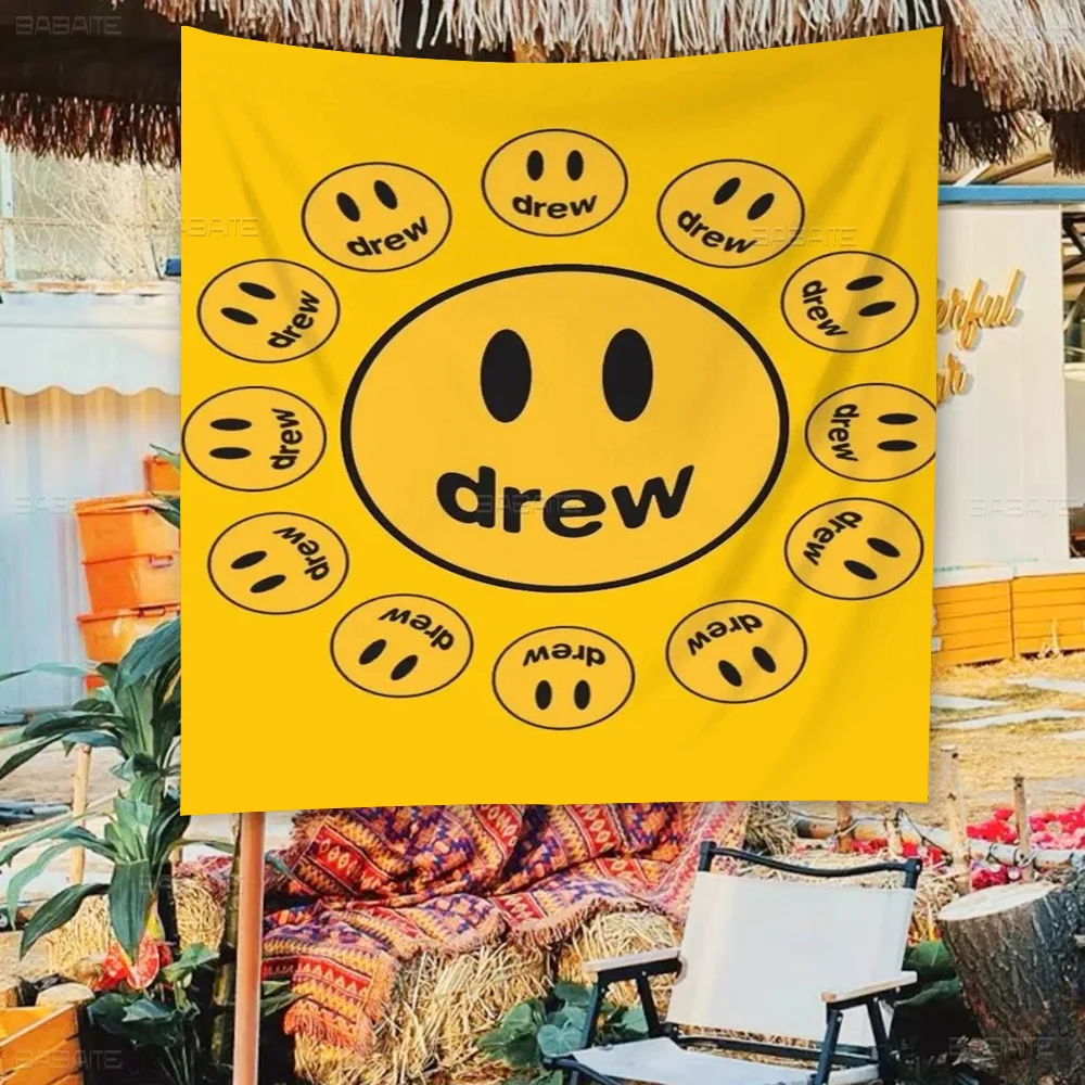 D-drewhouse Smile Cartoon Flag Wall Hanging Banner Decoration Household Home Decor