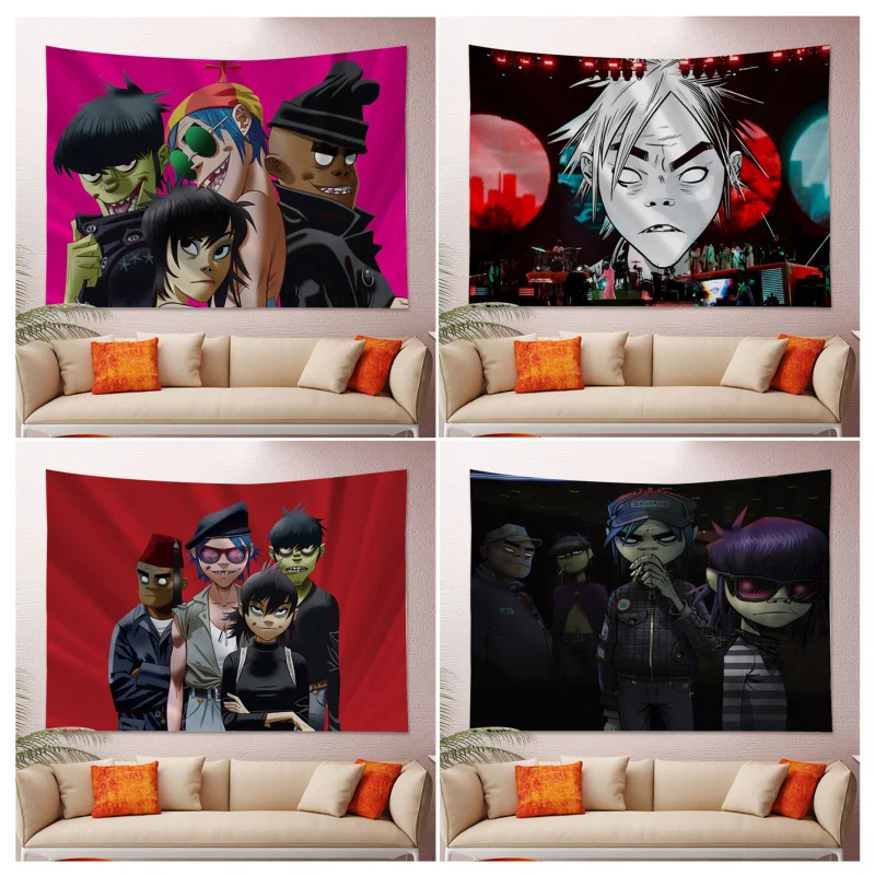 Gorillaz Tapestry Hanging Bohemian Tapestry Bohemian Wall Tapestries Mandala Cheap Hippie Wall Hanging