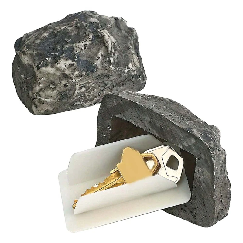 4PCS Spare-Key Rock - Looks & Feels Like Real Stone - Safe For Outdoor Garden Or Yard, Key Hider Box Durable