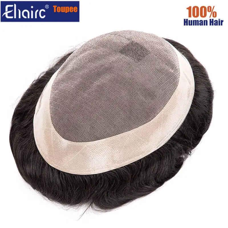 Mono Lace Toupee Natural Human Hair Toupee Men Breathable Male Hair Prosthesis Capillary 7