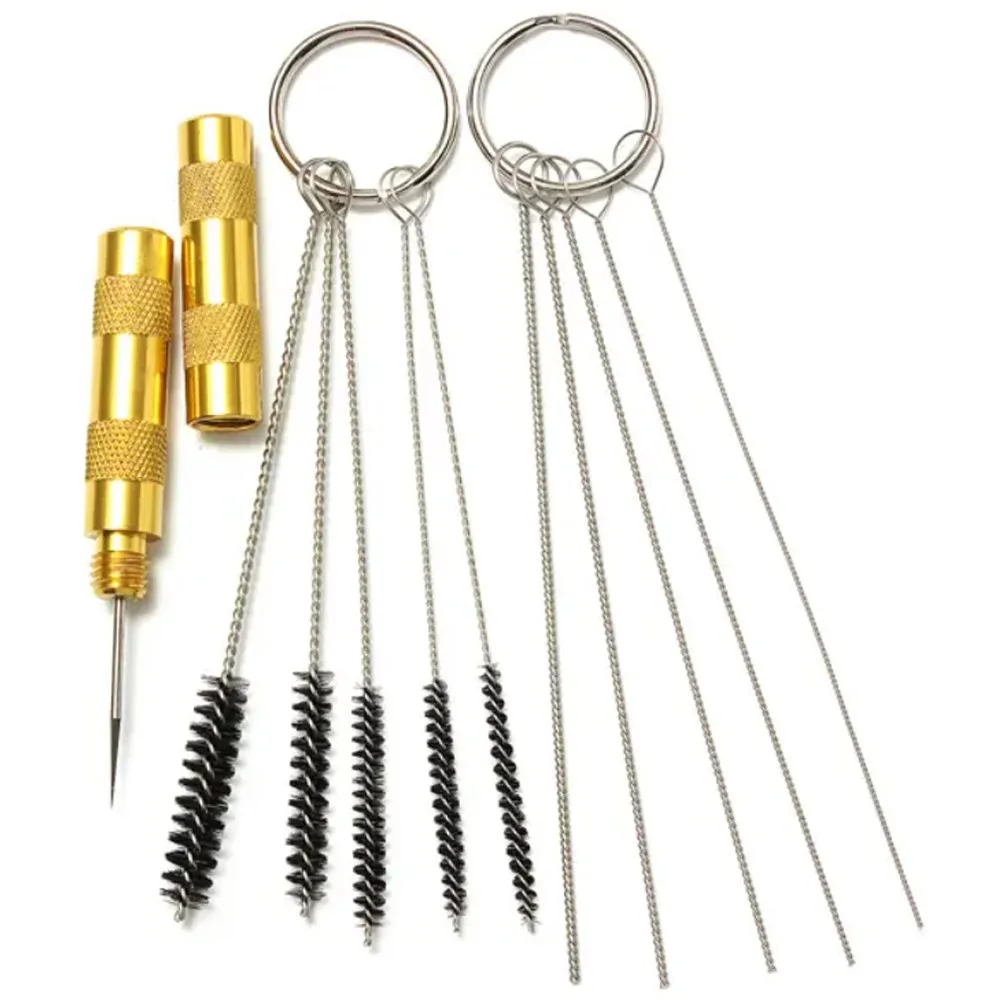 11pcs Airbrush Spray Gun Nozzle Cleaning Repair Tool Kit Needle & Brush Set