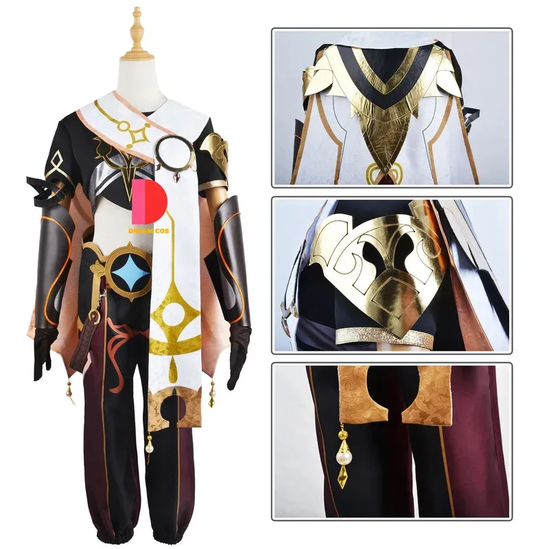 Aether Genshin Impact Cosplay Costume Adult Carnival Uniform Wig Anime Halloween Masquerade Party Outfit Women Game Set Hot Sale