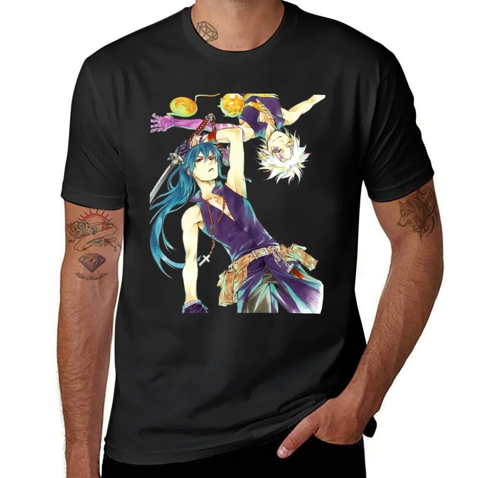 Allen Walker and Yu Kanda, D'Gray-Man T-Shirt vintage clothes summer clothes designer t shirt men