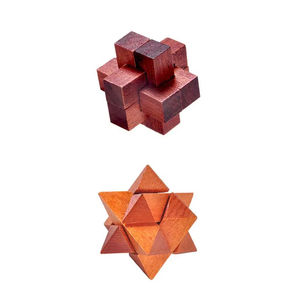 6 pezzi Kongming Luban Lock Puzzle 3D in legno Gioco cerebrale per bambini Bambini Iq Sviluppo Pensiero logico Puzzle 3D in legno
