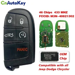 CN087004 Original and Aftermarket  FCC M3N-40821302 PCF7945 Chip For Dodge Challenger Dart 5 Button Smart Key 2011-2018