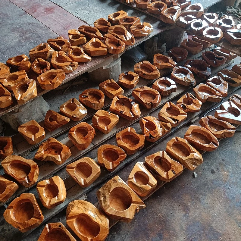 

Пепельница для сигар из цельного дерева — дизайн из натуральных корней ручной работы, бесшовная для домашнего и гостиничного использования