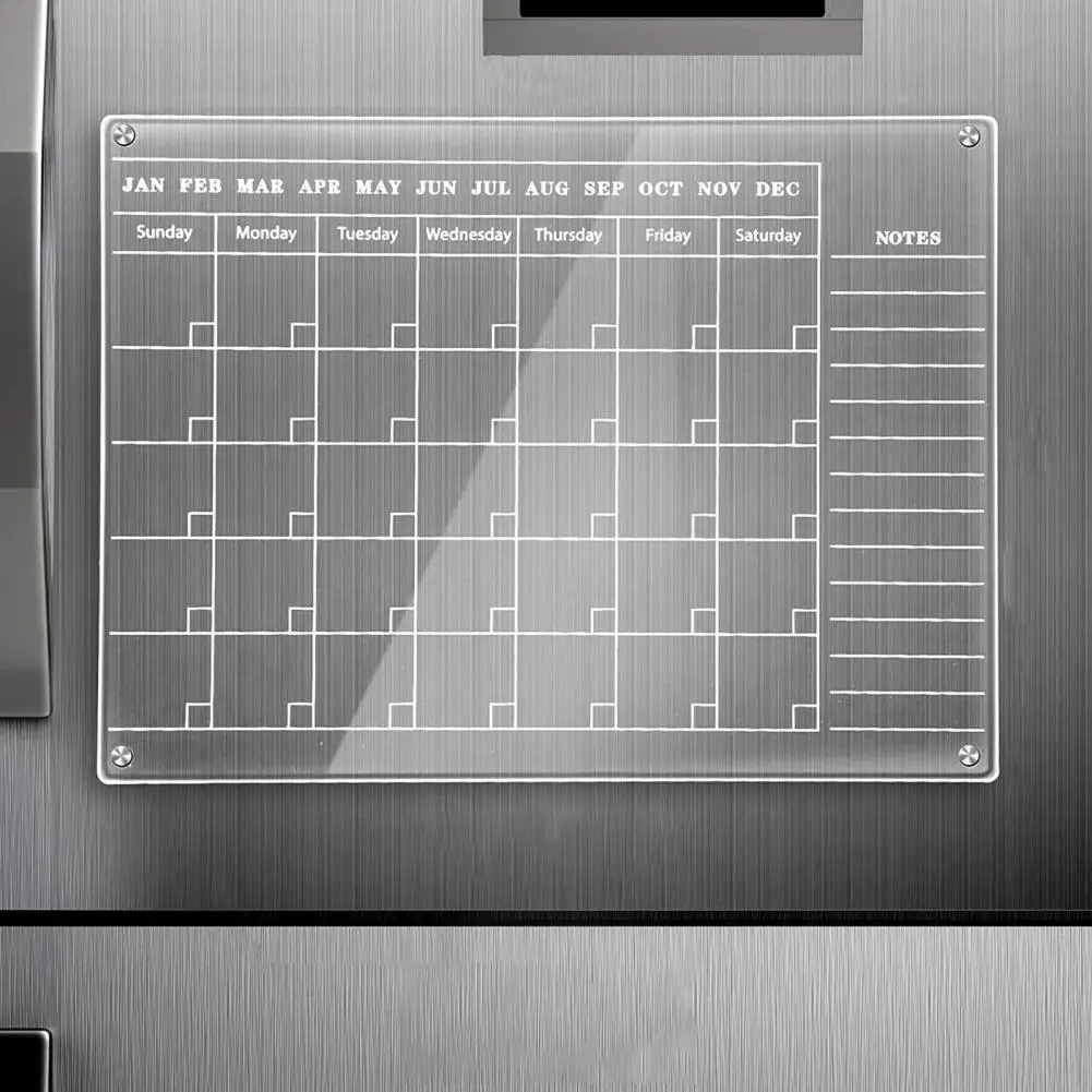 Convenient Acrylic  Magnetic Dry Erase Calendar Board Wipe Easily Magnetic Whiteboard Strong Magnetic Home Supplies