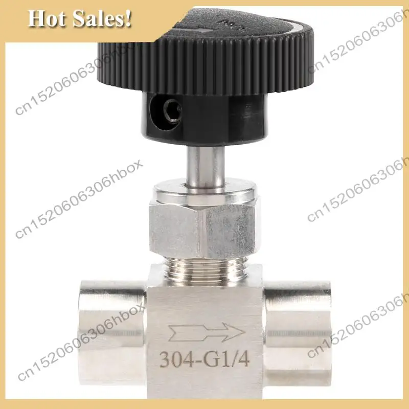 

-HOPE 1/4 Inch BSP Equal Female Thread SS 304 Stainless Steel Flow Control Shut Off Needle Valve