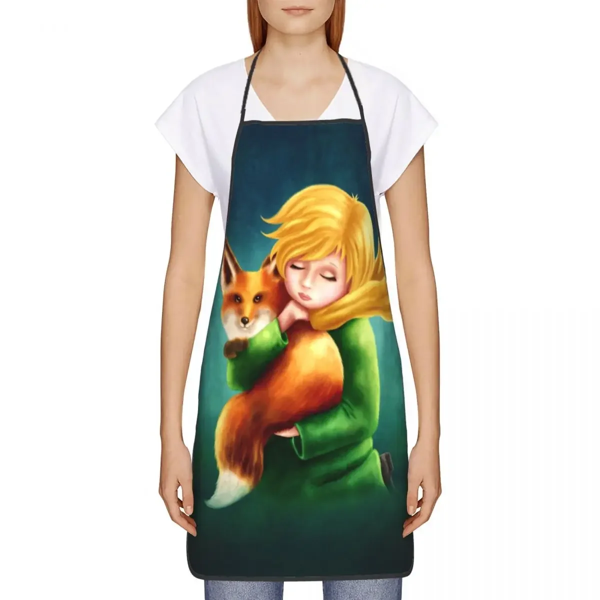 Bib Little Boy And The Fox Aprons for Men Women Adult Chef Kitchen Cooking The Little Prince French Fairy Tale Tablier Cuisine