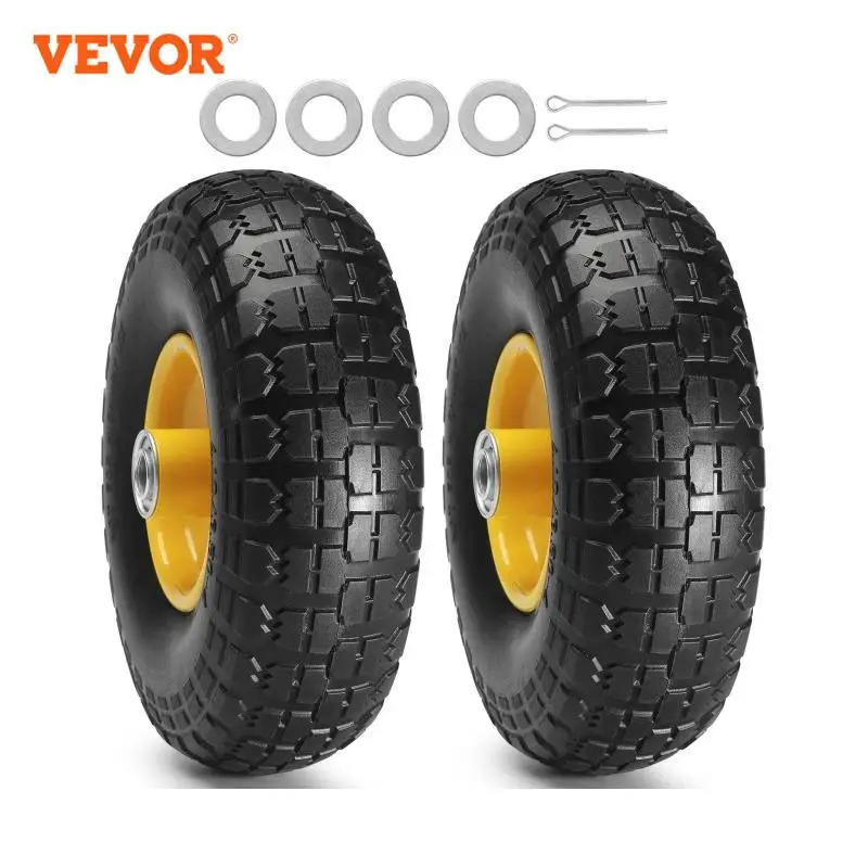 VEVOR 2-Pack Solid PU Run-Flat Tire Wheel 10