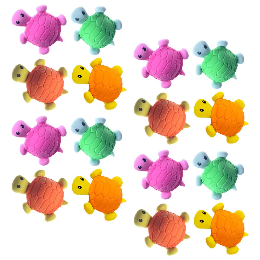 

Набор из 16 портативных ластиков в форме черепах, очаровательные мультяшные ластики из безопасного нетоксичного материала, идеально подходят для вечеринок, игр, рисования и т.д.