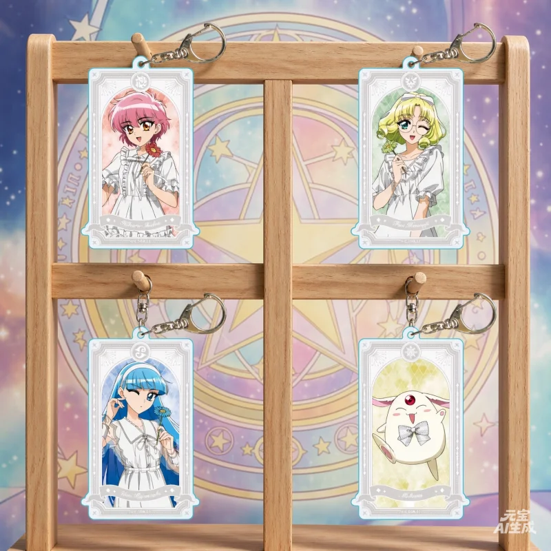 Magic Knight Rayearth Anime Character Acrylic Keychain Double Sided Print Bag Pendant Cute Accessory Collectible Gift For Fans
