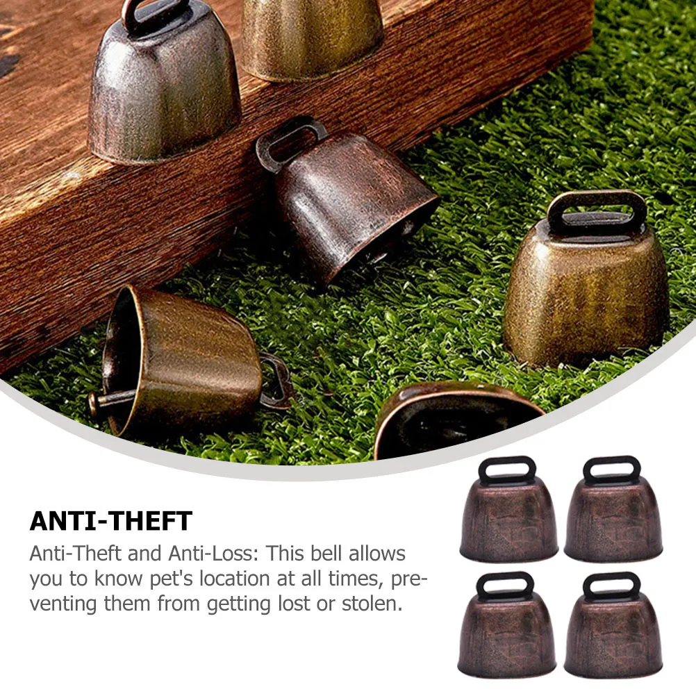 

4Pcs Cow Bell Iron Sturdy Rust Resistant Noise Maker Vintage Cattle Bells for Outdoor Sporting Events Cow Bell