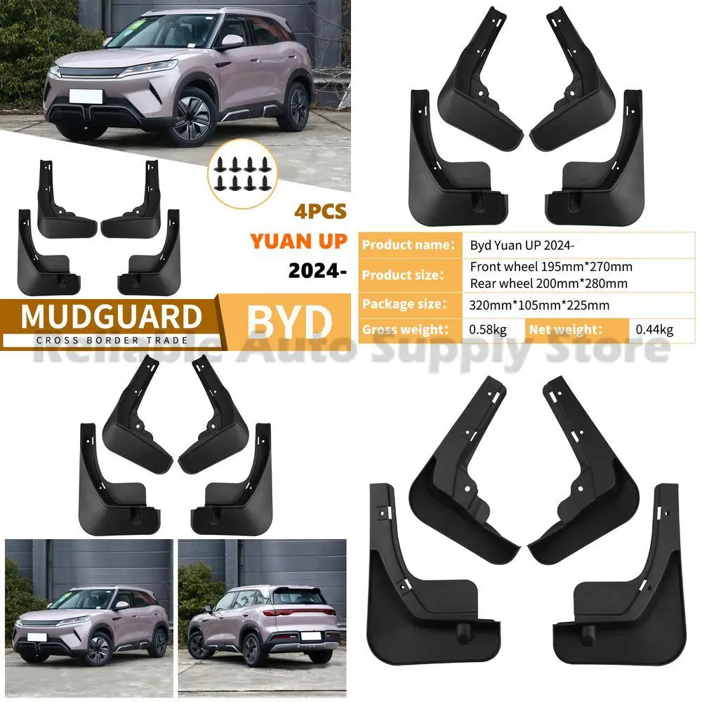 

For BYD Yuan UP 2024 Mud Flaps Fender Trim Front Rear Wheel Accessories Drop Shipping Stylish Durable Protection