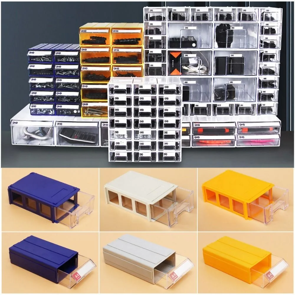 Multicolor Drawer Style Storage Box Plastic Component Screws Sorting Organizing Boxes Hardware Parts Shelves Tool Storage Case