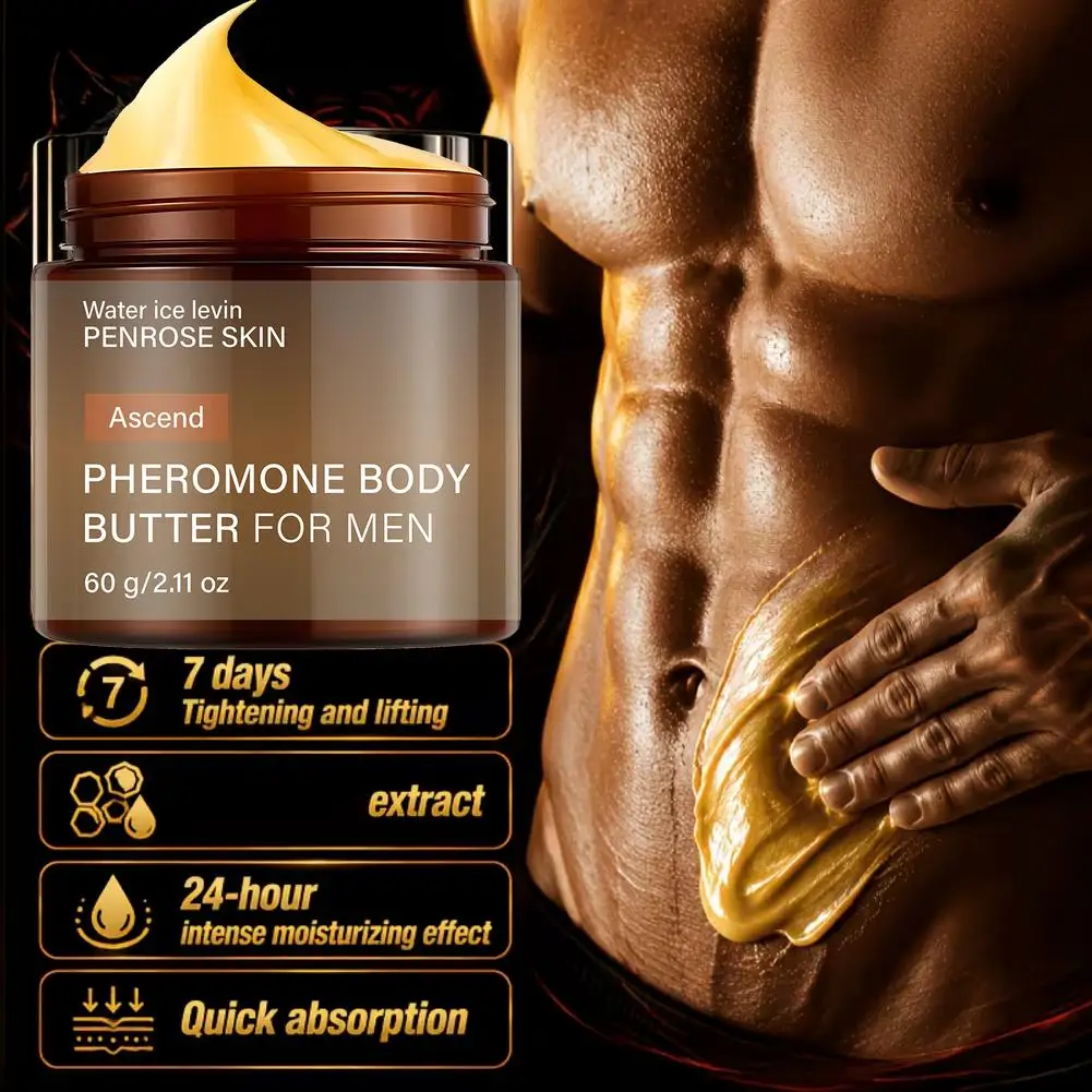 Men Pheromone Body Butter Body Butter For Men Water Ice Levin Body Butter Lotion Long Lasting Moisturizing Firming Cream 1/2/3pc