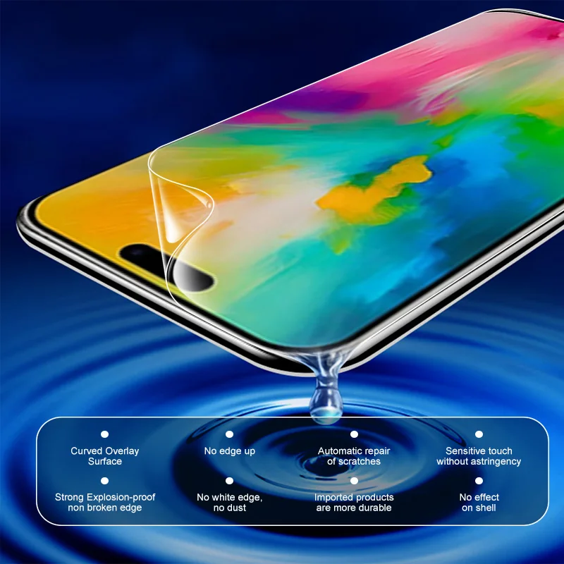 Película de hidrogel para Apple iPhone, Protector de pantalla para iPhone 16 Pro Max, 16 Pro, 16 Pro Max, 5G, 2024, no es de vidrio, 2 uds.