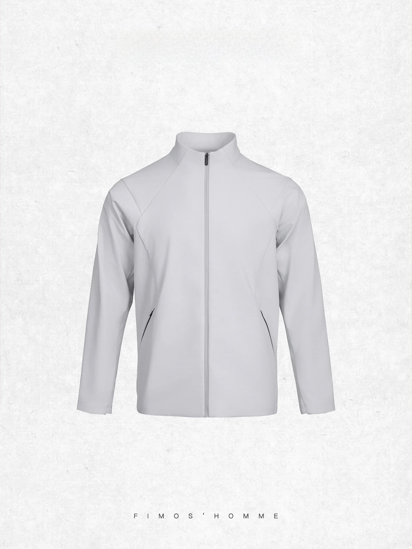 

Мужской тренировочный костюм Fitn Commuter Sle Tfeta с воротником-стойкой Jaet Stand Fit Busin Gentleman из полиэстера Long Sve на молнии