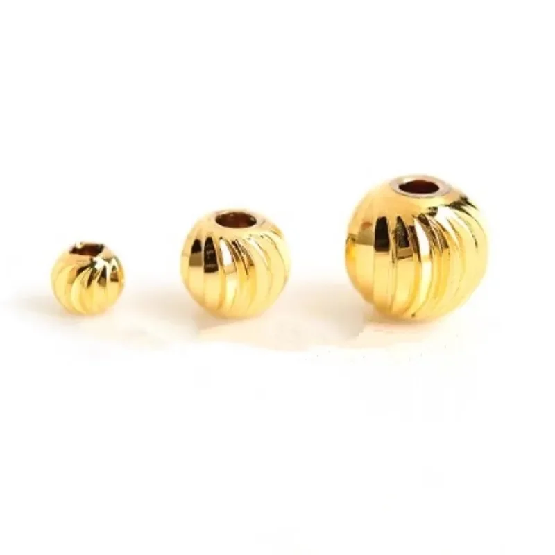 Golden watermelon bead round bead spacer DIY accessory