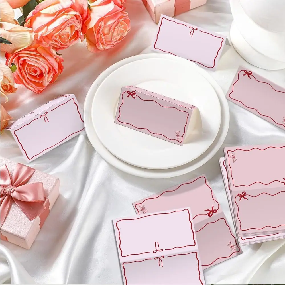 Pink Butterfly Design Wedding Place Cards Foldable Elegant Design Table Seat Cards Page Style Decorative Guest Name Cards