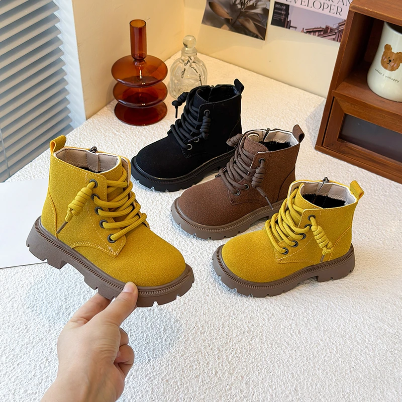 

Детская обувь, ботинки для девочек, весенне-осенние новые детские модные ботильоны, повседневные школьные универсальные полусапожки для подиума для малышей