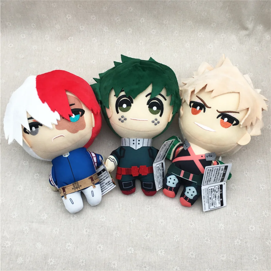 Anime 15-27cm My Hero Academia Plush Toys Cartoon Izuku Midoriya Katsuki Bakugou Shouto Todoroki Stuffed Dolls Kids Gifts