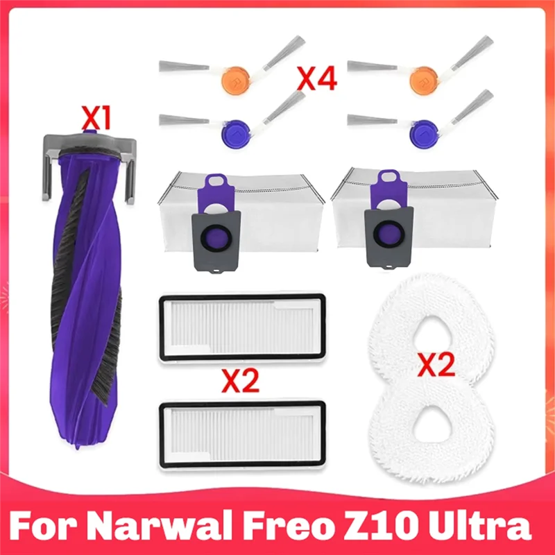 

A93E-For Narwal Freo Z10 Ultra/ Z10 / YJCC025 Vacuum Parts Main Roller Side Brush Cover Dust Bag