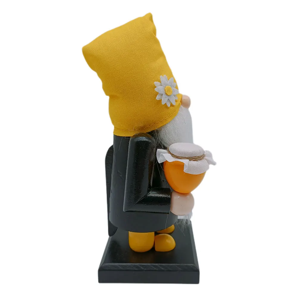 

Wooden Bee Gnome Decor Lightweight Stable Base Spring Indoor Desktop Honey Bee Festival Decoration Figurine