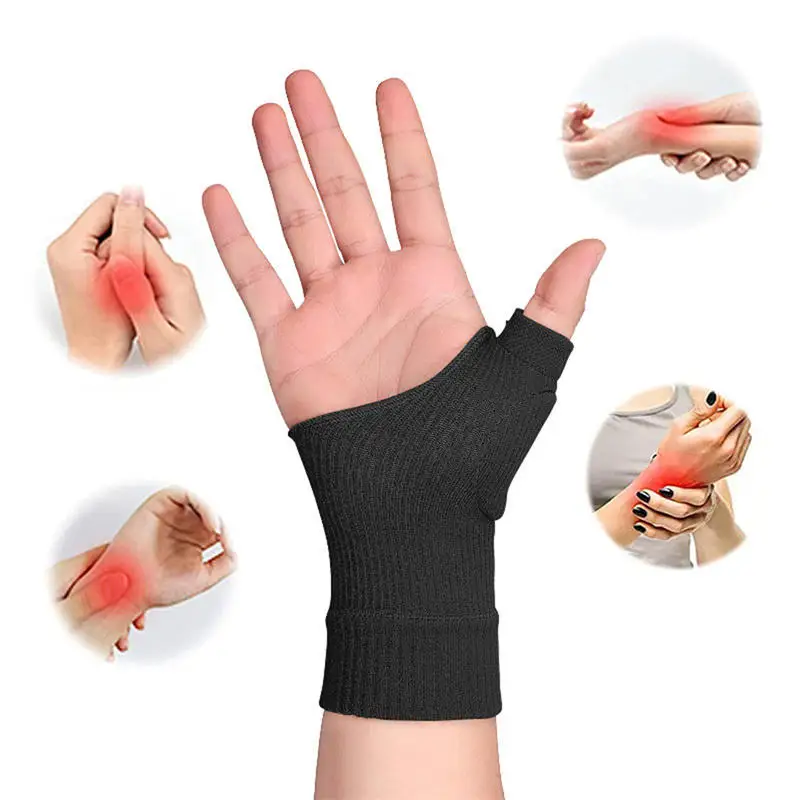 1Pair Wrist Guard Palm Men's/women's Joint Sports Sprain Elastic Wristband Warm Cold-proof Fitness Half-finger Gloves NEW