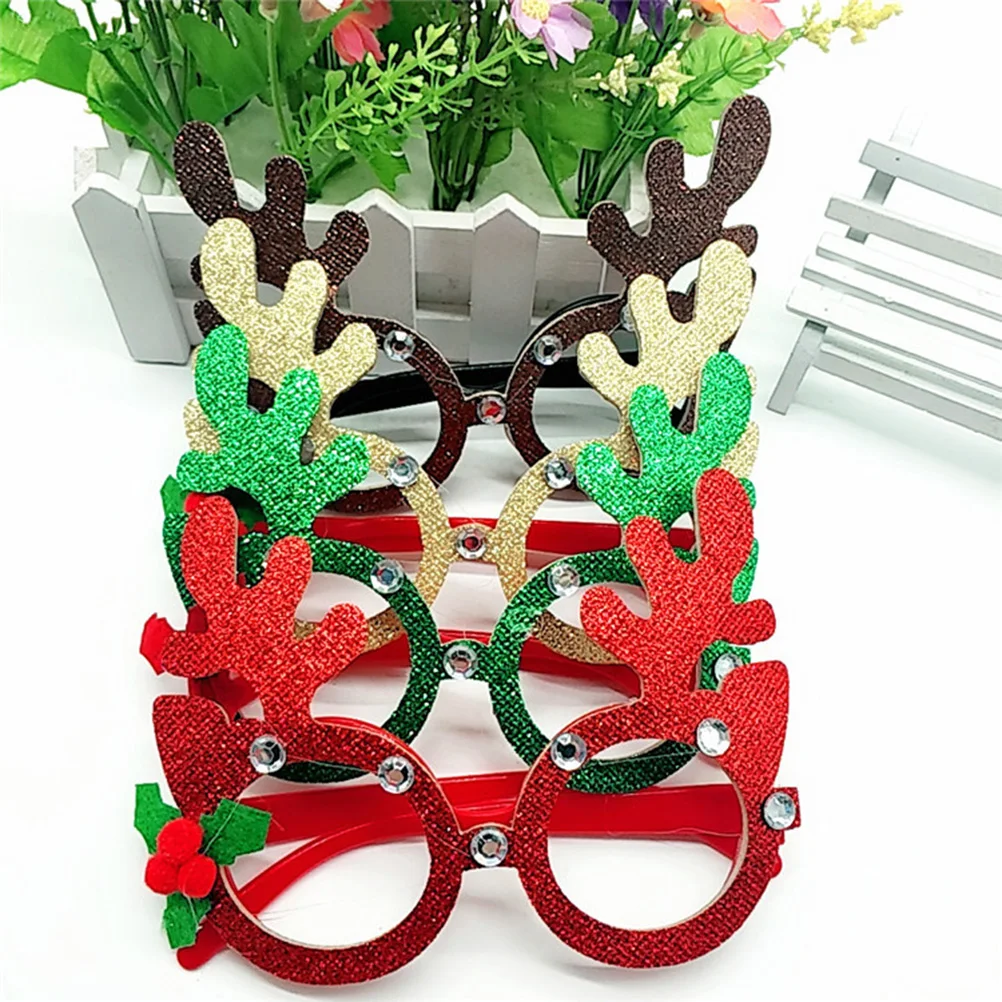 

6Pcs Christmas Glasses Masquerade Cosplay Props Lightweight Comfortable Holiday Gift for Children Adults