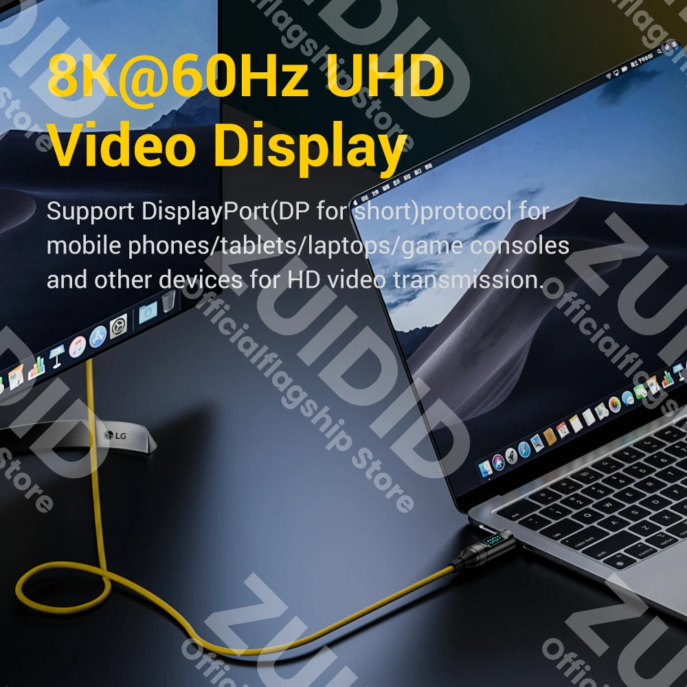 LED Display USB3.2 10Gbps USB C to Type C ThunderBolt 3 Cable 100W 5A USB-C Cord For iPhone 15 Pro MacBook Pro Samsung Xiaomi 2m