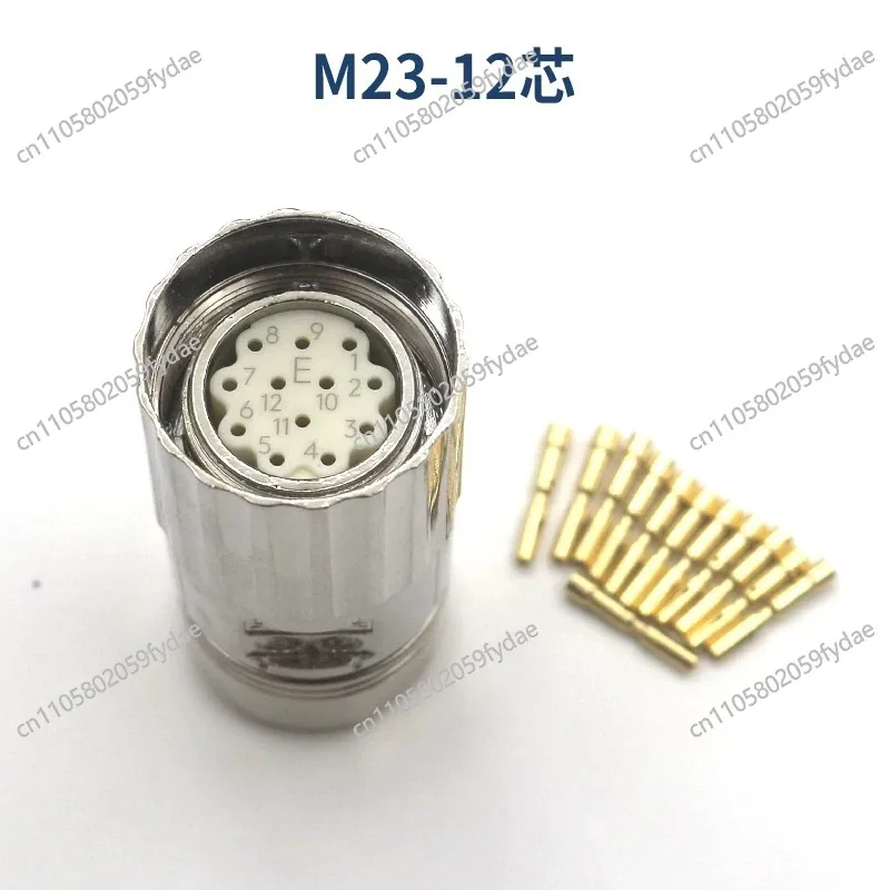 Standard M23 M623 Straight Type Internal Thread/External Thread 17 Pin Encoder Plug or Female Male Connector Single