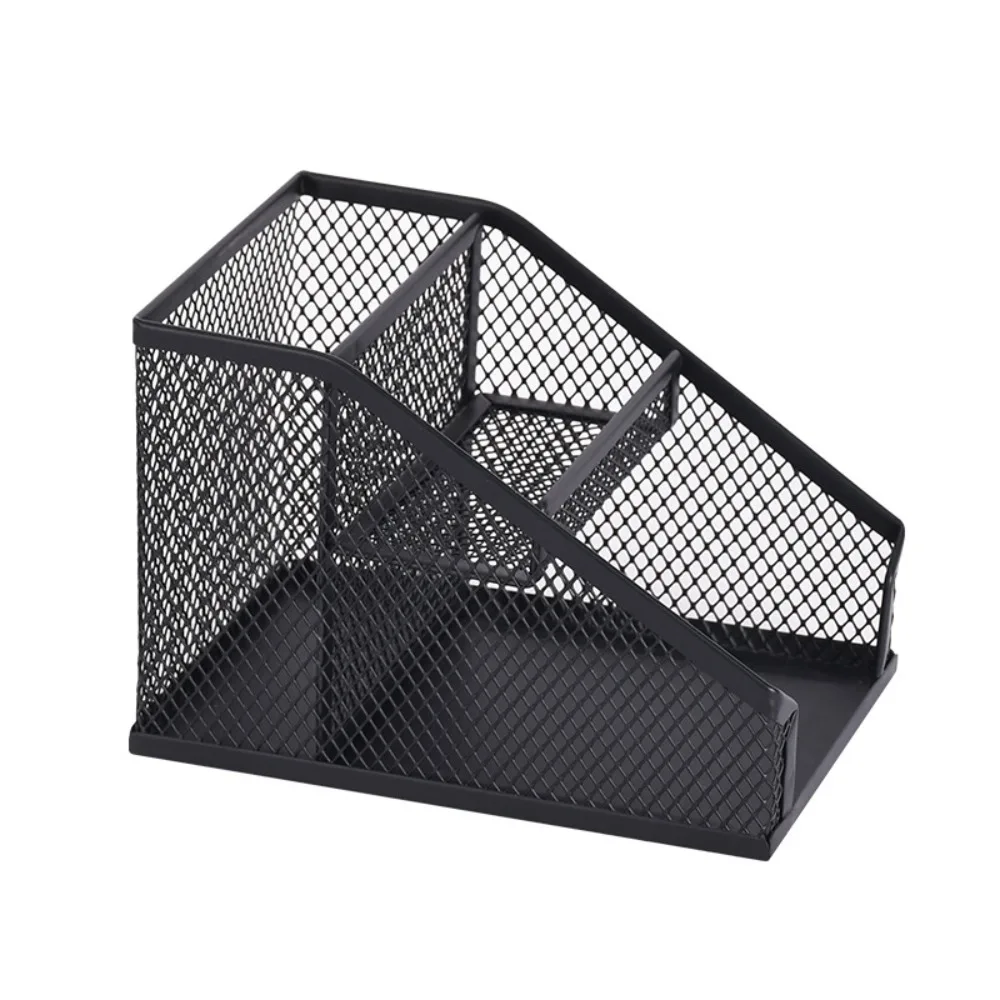 New Metal Mesh Desk Organizer Space-saving Sturdy Stationery Organizer Creative Pen Holder for Desktop Stationery